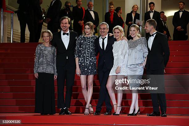 President of CNC Frederique Bredin, actor Lars Eidinger, actress Sigrid Bouaziz, Director Olivier Assayas, actress Kristen Stewart, actress Nora von...