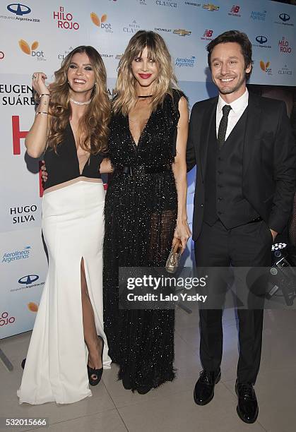 Eugenia 'La China' Suarez, Guillermina Valdes and Benjamin Vicuna attend the 'El Hilo Rojo' premiere at the Dot Baires on May 17, 2016 in Buenos...