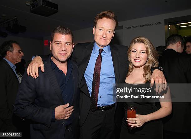Tom Murro, Conan O'Brien, and Mallory Hagan attend TBS Night Out at The New Museum on May 17, 2016 in New York City.