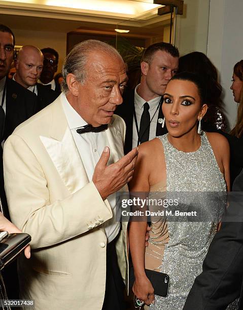 Fawaz Gruosi and Kim Kardashian attend the de Grisogono party during the 69th Cannes Film Festival at Hotel du Cap-Eden-Roc on May 17, 2016 in Cap...