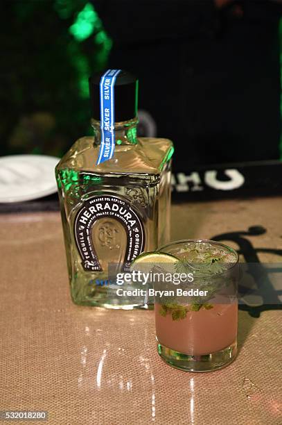 The Tequila Herradura Horseshoe Punch cocktail on display as Casa Herradura visits New York City on May 17, 2016 in New York City.
