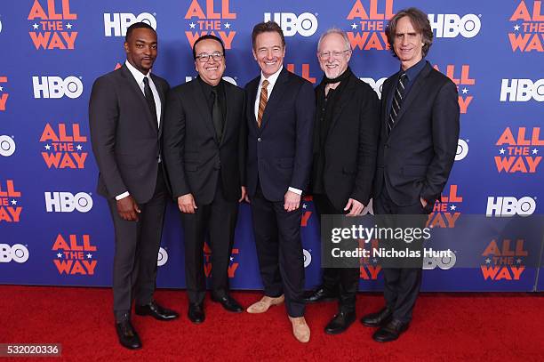 Actor Anthony Mackie, President of HBO Films Len Amato, actor Bryan Cranston, writer Robert Schenkkan, and director Jay Roach attend the NYC special...