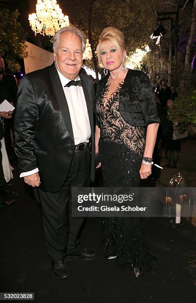 Ivana Trump and Massimo Gargia during the 'De Grisogono' Party at the annual 69th Cannes Film Festival at Hotel du Cap-Eden-Roc on May 17, 2016 in...