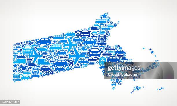 massachusetts state on transportation royalty free vector art pattern - go train stock illustrations