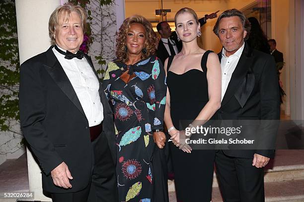 Denise Rich and her boyfriend Peter Cervinka , Designer Otto Kern and his wife fashion designer Naomi Valeska Kern during the 'De Grisogono' Party at...