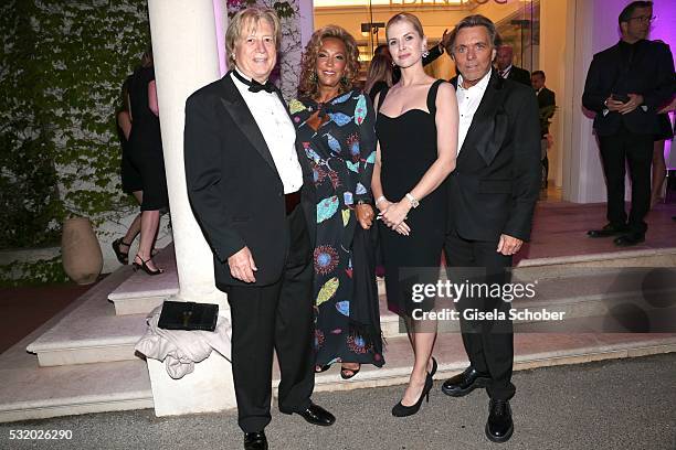 Denise Rich and her boyfriend Peter Cervinka , Designer Otto Kern and his wife fashion designer Naomi Valeska Kern during the 'De Grisogono' Party at...