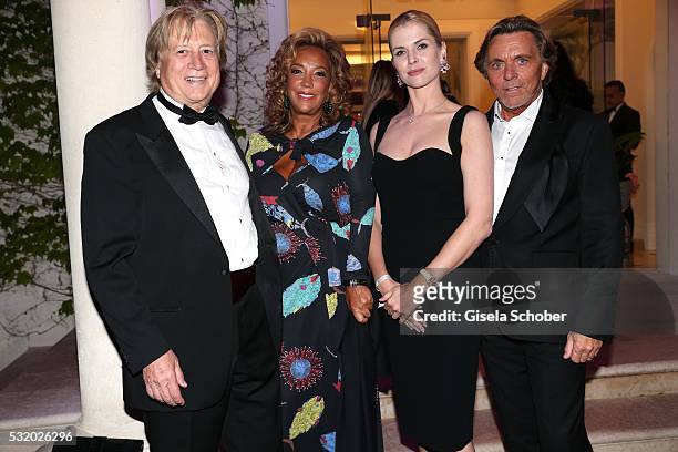 Denise Rich and her boyfriend Peter Cervinka , Designer Otto Kern and his wife fashion designer Naomi Valeska Kern during the 'De Grisogono' Party at...