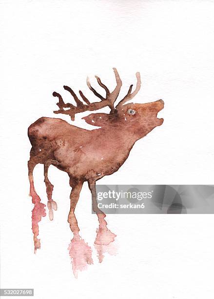deer - action painting stock illustrations