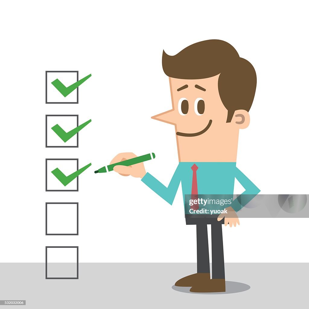 Check Man Man Entering Check Mark High-Res Vector Graphic - Getty Images