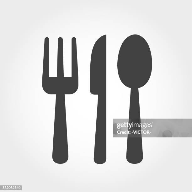 cutlery icon - iconic series - serving fork isolated stock illustrations