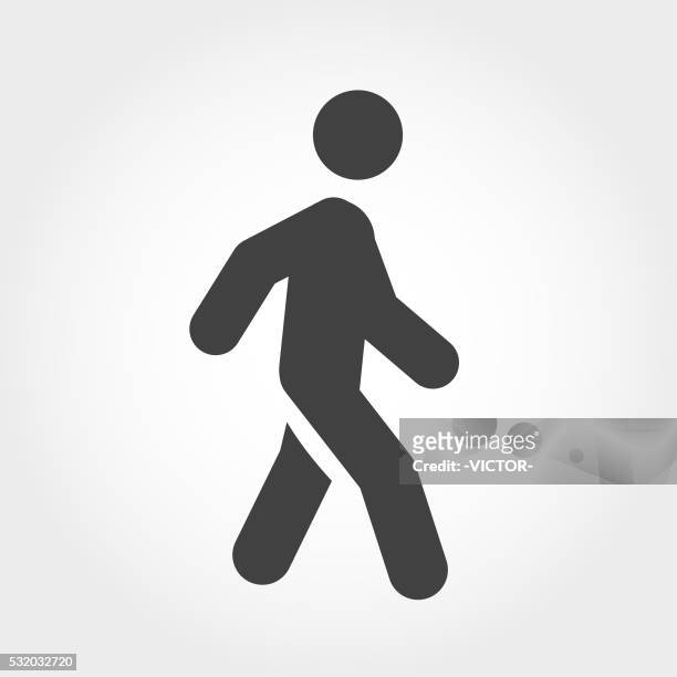 walking stick figure icon - iconic series - walker stock illustrations