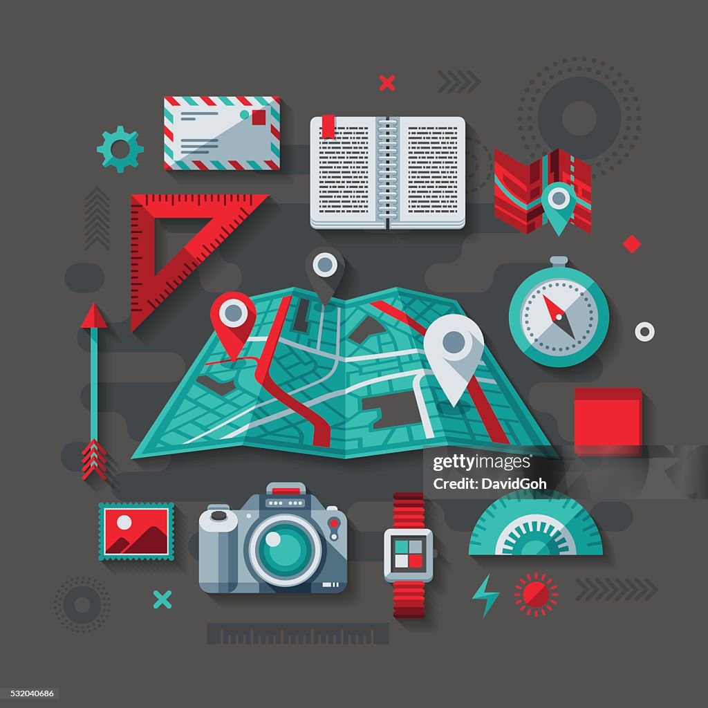 Navigation Flat Design Concept High-Res Vector Graphic - Getty Images