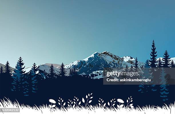 berge-landschaft - mountain range stock-grafiken, -clipart, -cartoons und -symbole
