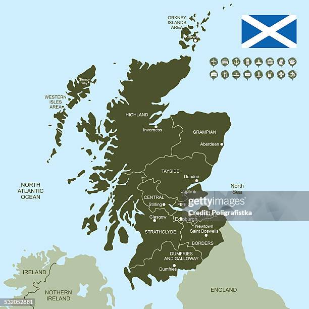 illustrations, cliparts, dessins animés et icônes de carte de l'écosse - scotland