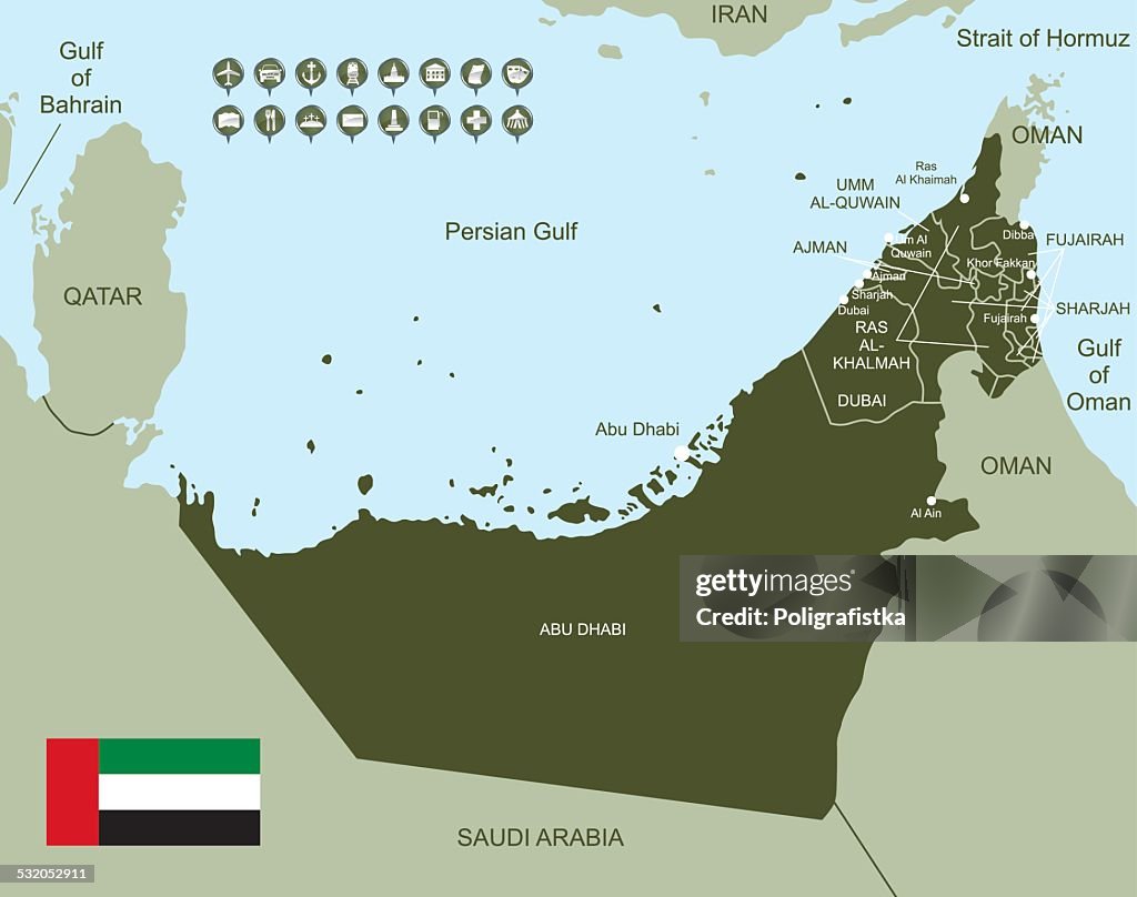 Map of United Arab Emirates