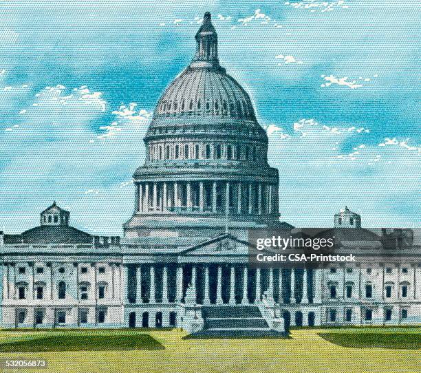 capitol building - library of congress stock illustrations