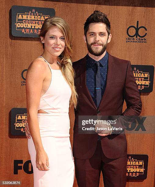 Singer Thomas Rhett and wife Lauren Gregory attend the 2016 American Country Countdown Awards at The Forum on May 01, 2016 in Inglewood, California.