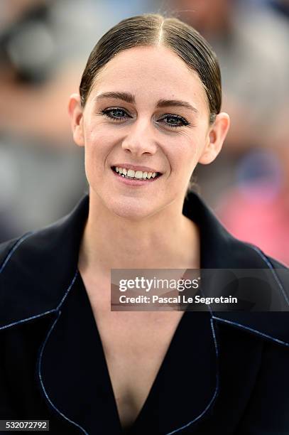 Actress Ariane Labed attends "The Stopover " photocall during the 69th Annual Cannes Film Festival at the Palais des Festivals on May 18, 2016 in...