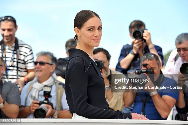 Actress Ariane Labed attends "The Stopover " photocall during the 69th Annual Cannes Film Festival at the Palais des Festivals on May 18, 2016 in...