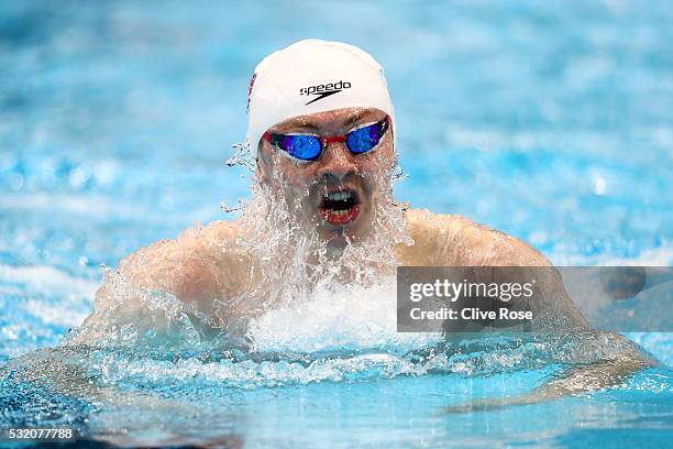 Ross Murdoch of Great Britain competes in the Men's 200m Breastroke heats on day ten of the 33rd LEN European Swimming Championships 2016 at the...