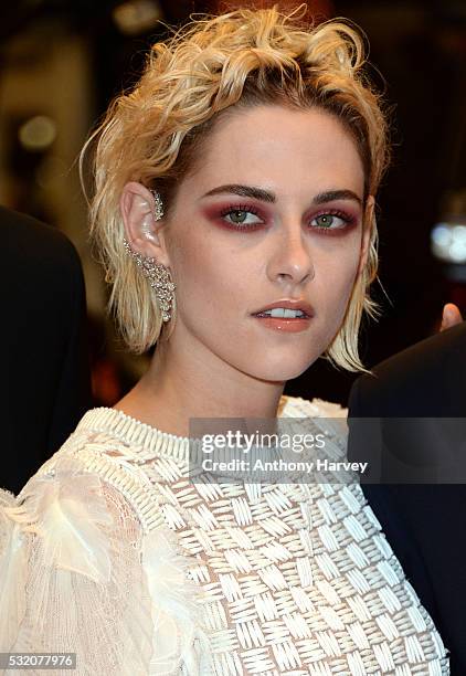 Kristen Stewart attends the 'Personal Shopper' premiere during the 69th annual Cannes Film Festival at the Palais des Festivals on May 17, 2016 in...