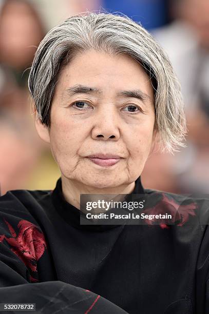 Actress Kirin Kiki attends the "After The Storm" photocall during the 69th Annual Cannes Film Festival at the Palais des Festivals on May 18, 2016 in...