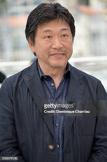 Director Hirokazu Koreeda attends the "After The Storm" photocall during the 69th Annual Cannes Film Festival at the Palais des Festivals on May 18,...