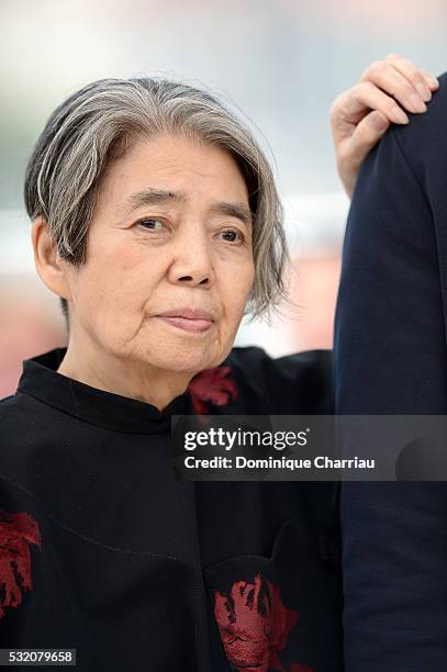 Actress Kirin Kiki attends the "After The Storm" photocall during the 69th Annual Cannes Film Festival at the Palais des Festivals on May 18, 2016 in...