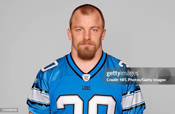 Cory Schlesinger of the Detroit Lions poses for his 2005 NFL headshot at photo day in Detroit, Michigan.