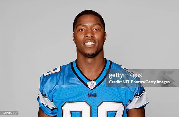 Mike Williams of the Detroit Lions poses for his 2005 NFL headshot at photo day in Detroit, Michigan.