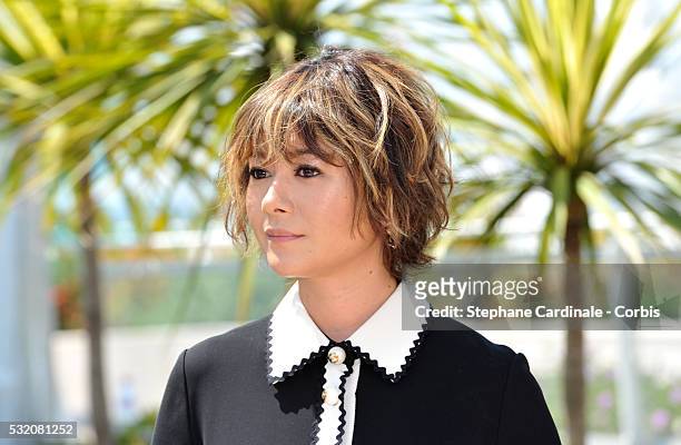 Actress Yoko Maki attends the "After The Storm" photocall during the 69th Annual Cannes Film Festival at the Palais des Festivals on May 18, 2016 in...