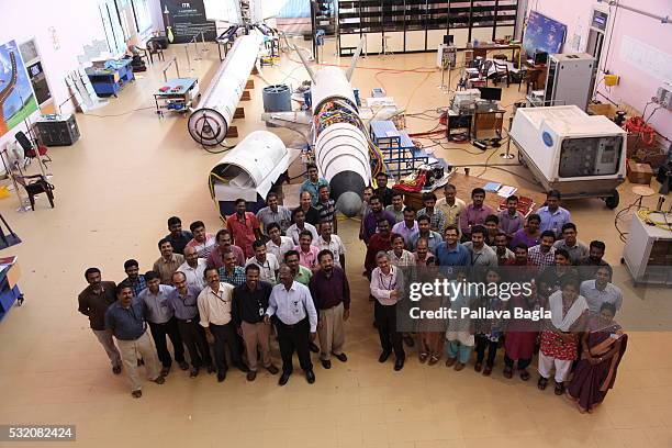 The project team of ISRO scientists and engineers working under the guidance of Rocket engineer and Director, Vikram Sarabhai Space Center Dr. K...