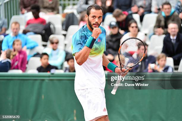 Laurent Lokoli during qualification for the French Open 2016 at Roland Garros on May 18, 2016 in Paris, France.