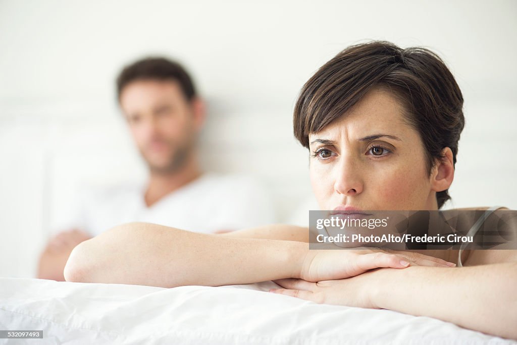 Couple not speaking after disagreement in bed