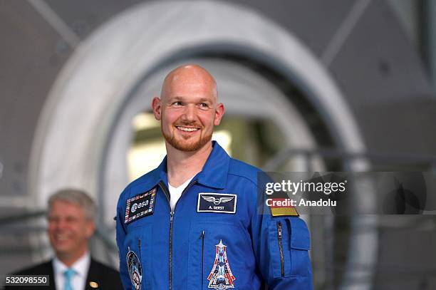 German ESA astronaut Alexander Gerst visits the training unit of the Columbus space laboratory at the European Astronaut training centre of the...