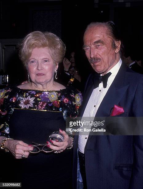 Mary MacLeod Trump and Fred Trump attend 17th Annual Police Athletic League Awards Dinner on May 12, 1999 at the Plaza Hotel in New York City.