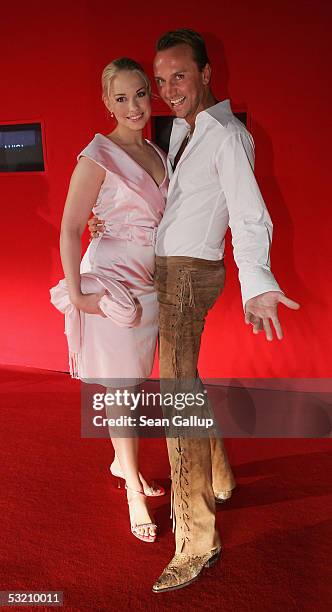 Actress Lara-Isabelle Rentinck and actor Hubertus Regout arrive at the New Faces Awards July 7, 2005 at Berlin Congress Center in Berlin, Germany.