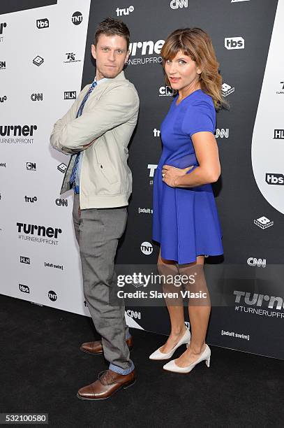 Kevin Pereira and Brooke Van Poppelen attend the Turner Upfront 2016 at Nick & Stef's Steakhouse on May 18, 2016 in New York City.