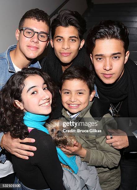 Zabdiel de Jesus, Erick Brian Colon, Joel Pimentel of the new Latin Boy Band "CNCO" winners from the TV competition "La Banda" vist Alexandria Suarez...