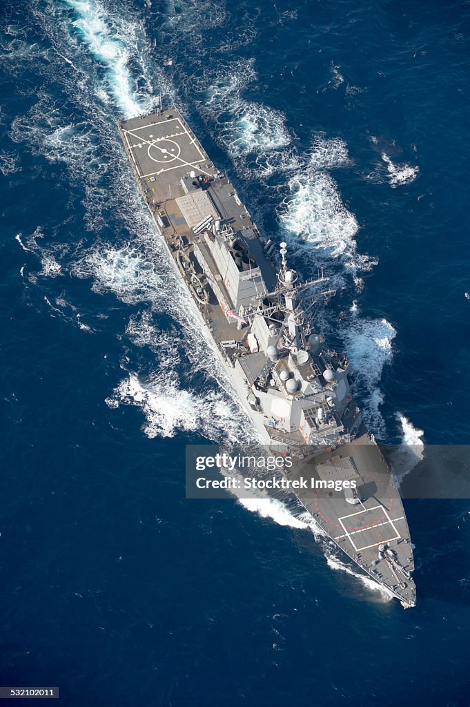 USS Stout transits the Mediterranean Sea.