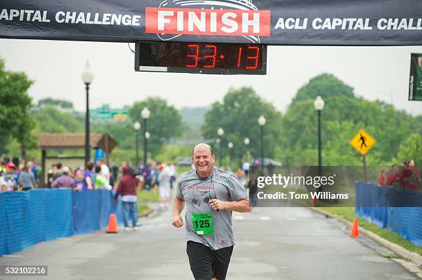 Rep. Tom Reed, R-N.Y., finishes the ACLI Capital Challenge 3 Mile Team Race in Anacostia Park, May 18, 2016. Sen. Tom Cotton, R-Ark., was the fastest...