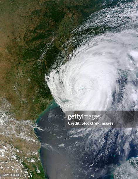 august 29, 2012 - hurricane isaac over louisiana (morning overpass). - tropical storm isaac foto e immagini stock