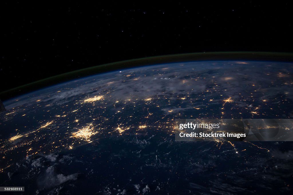 City lights of the Southern United States.
