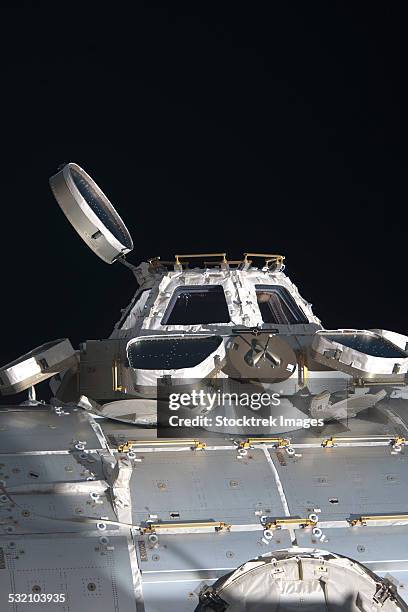 april 21, 2012 - the cupola of the international space station, backdropped by the blackness of space. - cupola stock pictures, royalty-free photos & images