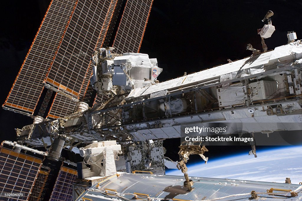 The starboard truss of the International Space Station.