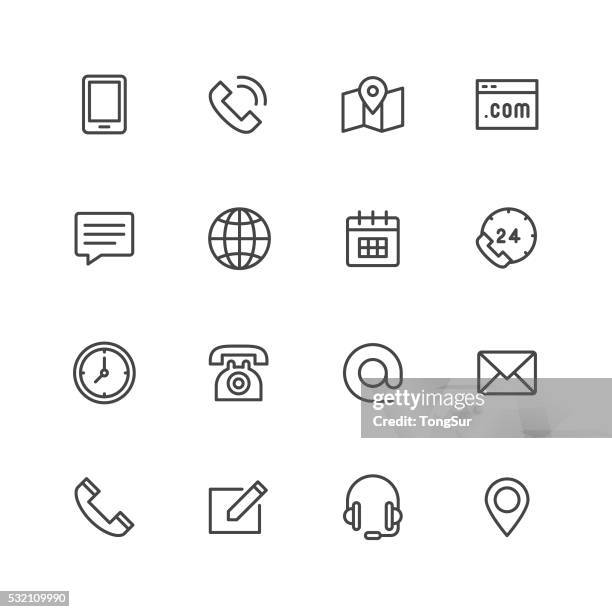 contact icons - landline phone stock illustrations