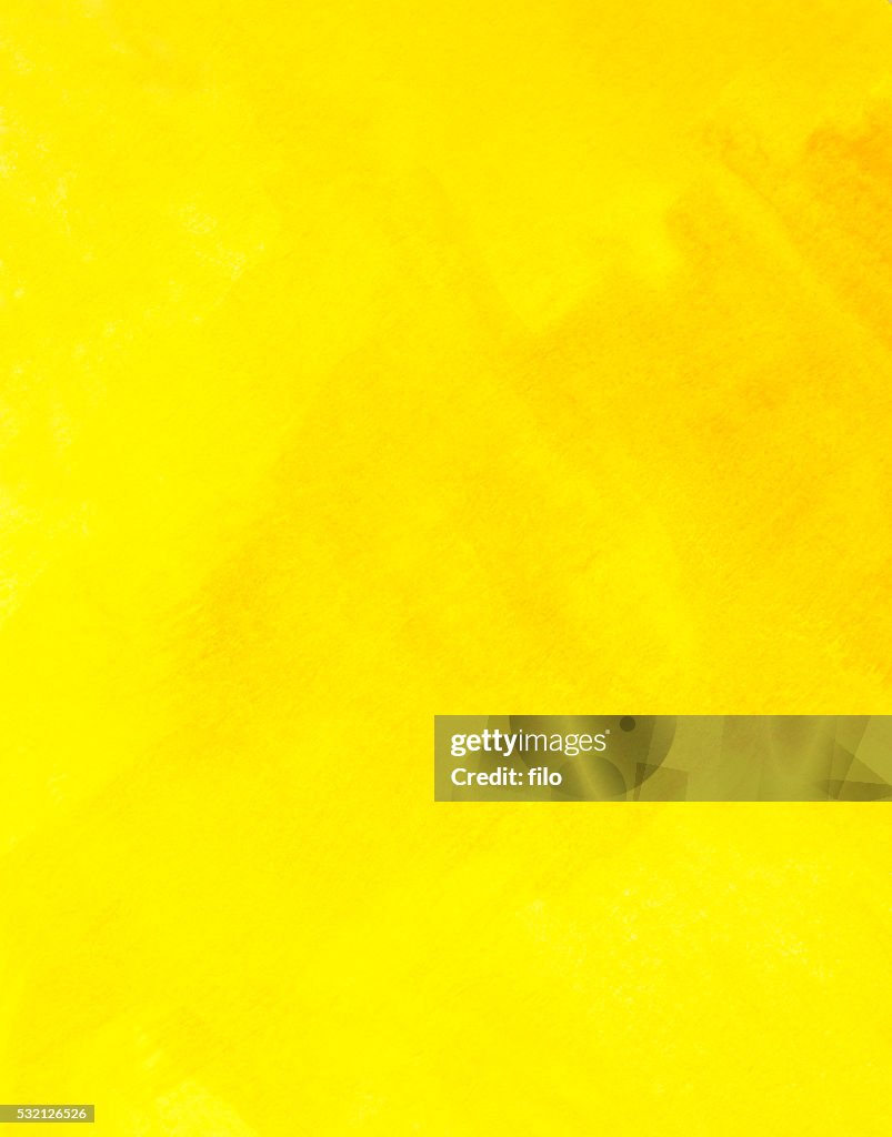 Abstract Yellow Watercolor Texture Background