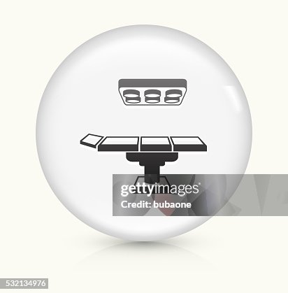 Operating Table icon on white round vector button Operating Table icon on white round vector button