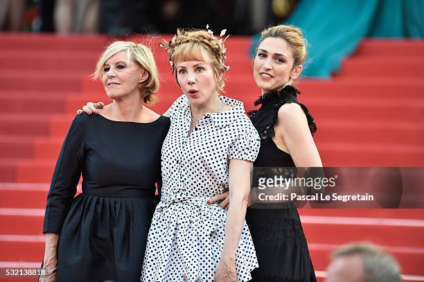 Guest, actress Julie Depardieu and actress Julie Gayet attend "The Unknown Girl " Premiere during the 69th annual Cannes Film Festival at the Palais...