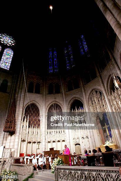 The Rev. Dr. James A. Forbes, Jr. Conducts the funeral of Luther Vandross at Riverside Church July 8, 2005 in New York City.